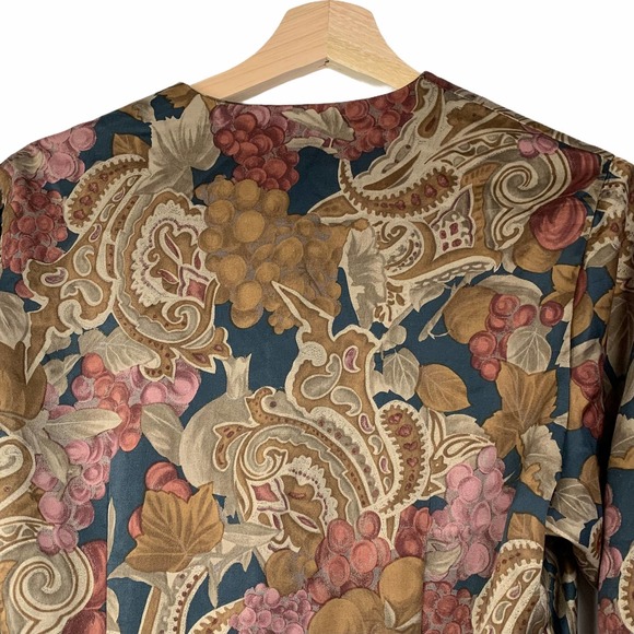 IRENE ALLISON Wrap Grape Vines Blouse S - Picture 4 of 10